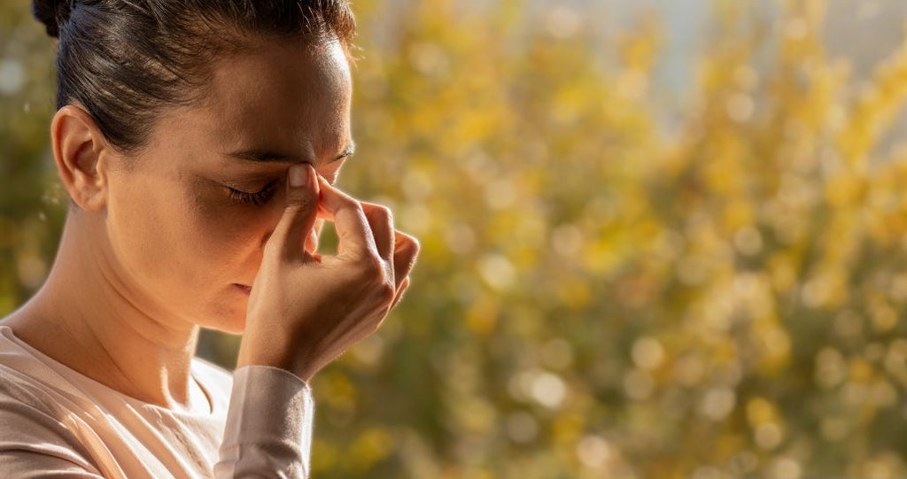 Woman with tension headache 