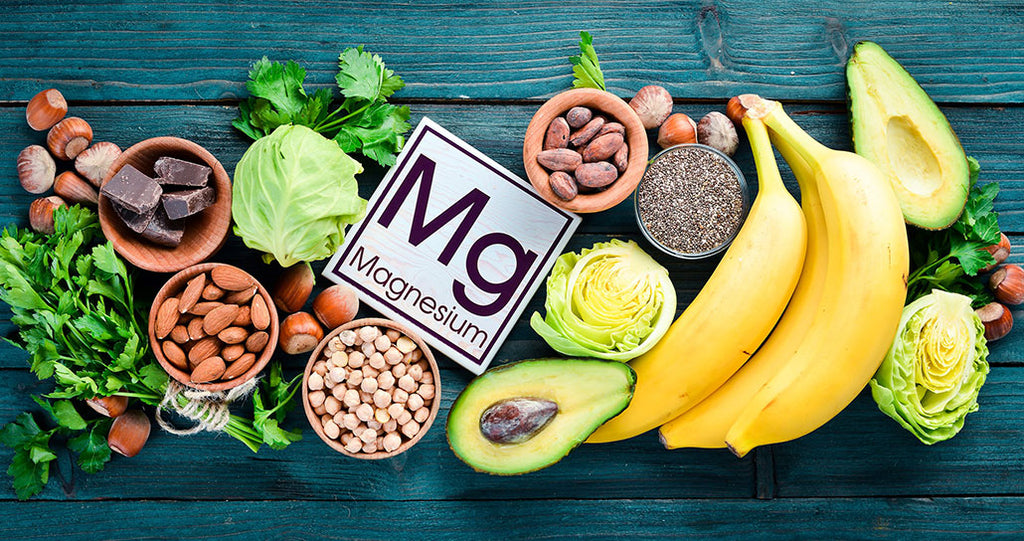 Magnesium sign amongst magnesium-rich foods
