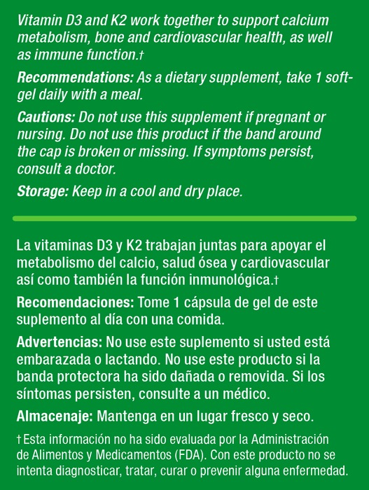 Vitamin D3 + K2