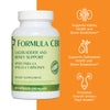 bottle of formula cbr supplement with benefit icons: supports kidney health and stone breakdown, supports gallbladder health and stone breakdown, promotes overall urinary tract health